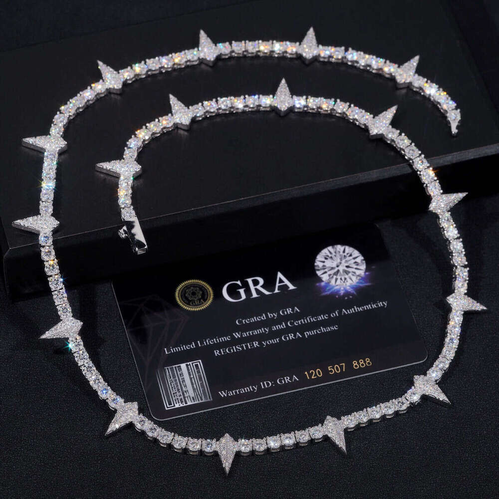 Pass Dia Tester Iced Out Sterling Sier Vvs Moissanite Hip Hop Tennis Bracelet Chain