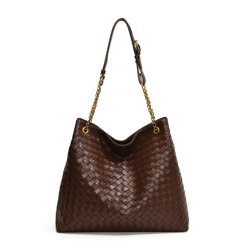 Luxury Brand Designer Bag Korean Retro Casual Commuter Large Capacity Bag For Women 2025 New Versatile Woven Pattern Single Shoulder Crossbody Bucket 