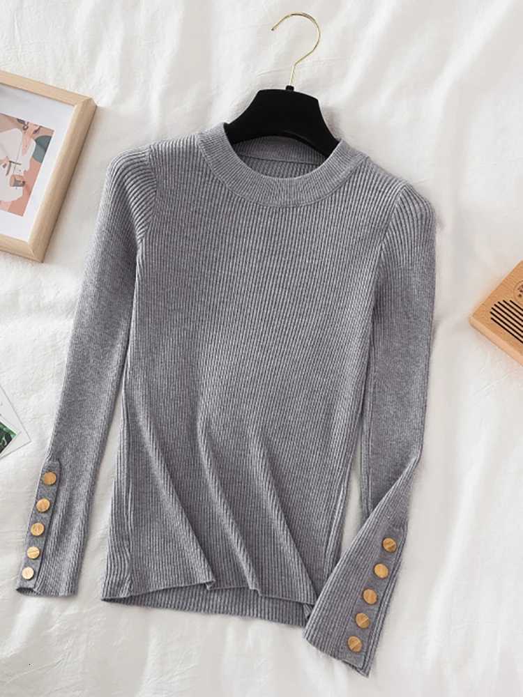 Womens Thiened Khaki Sweater Pullovers 2023 Autumn Winter Casual een Fiber EcoFriendly Ladies Knitted Tops Z250905