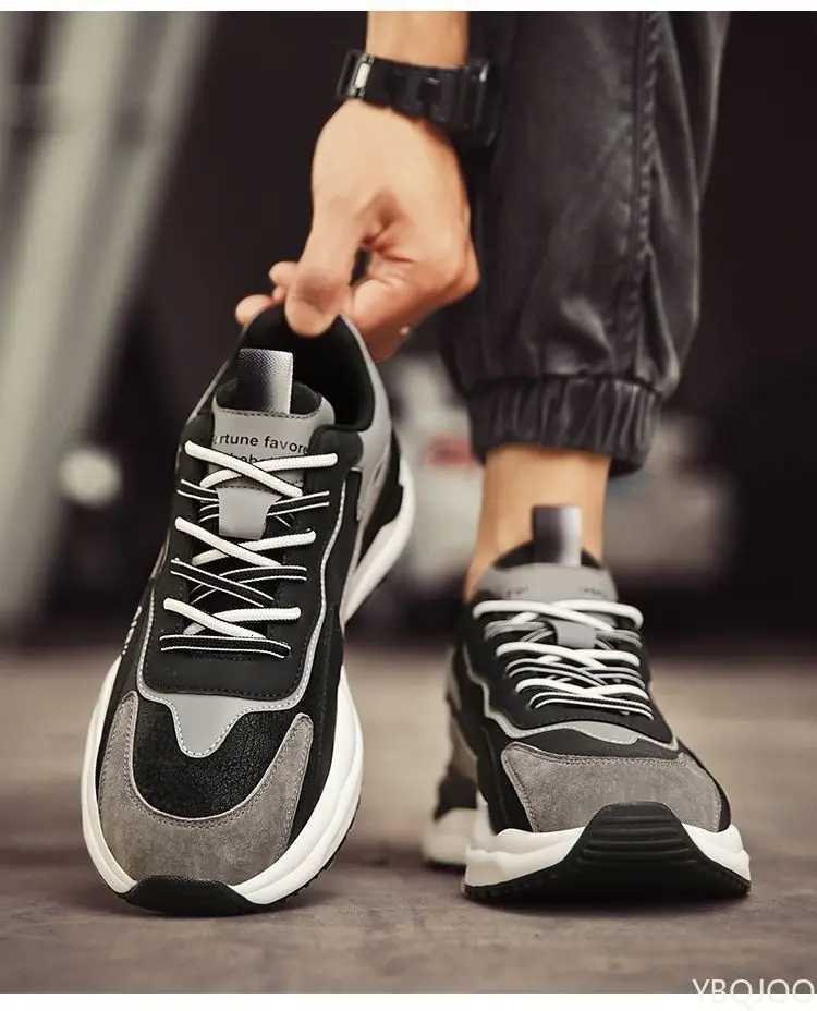 Mens Spring Sports Shoes Mens Fashionable Versatile Casual Comfortable Shoes Running AntiSlip Height Increasing Shoes Z250905