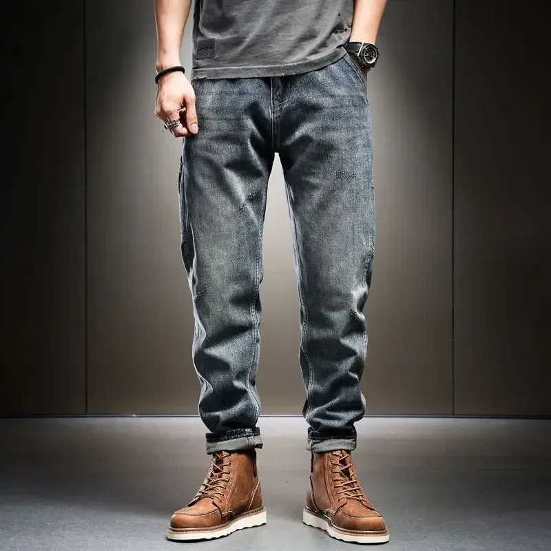 Male Cowboy Pants Retro Washed Straight Jeans For Men Plus Size Trousers Comfortable Xs High Quality Wide Leg Denim Kpop Cheap W250905