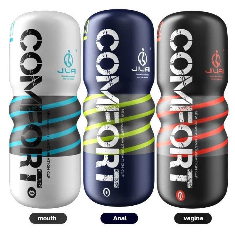 Manual Male Masturbator Soft Rubber Climax Airplane Cup Anal Vagina Mouth Sucking Penis Trainer Adult Sex Toys for Men 18XJ250905