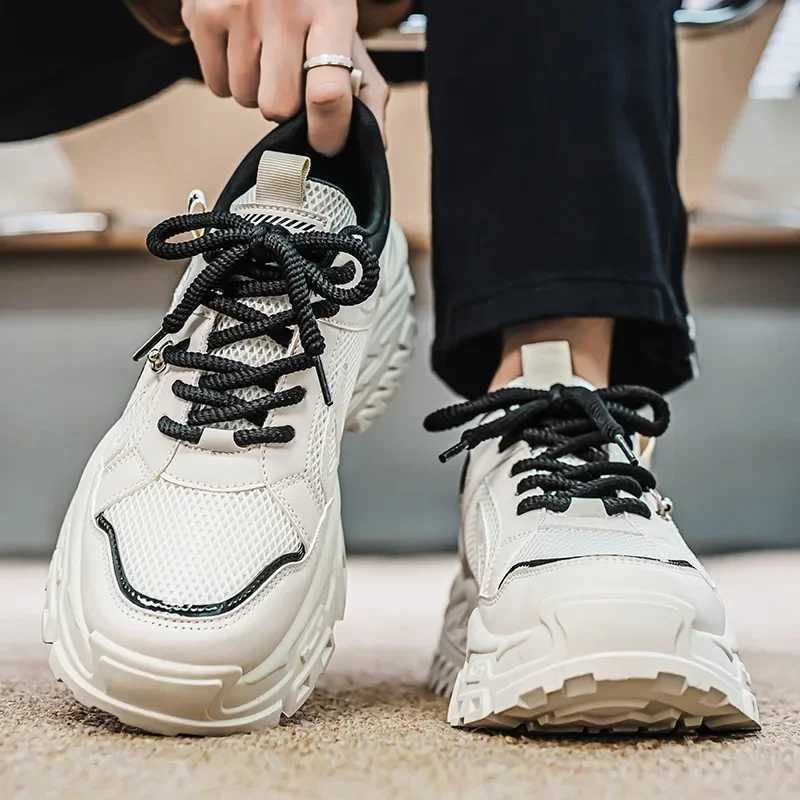 2025 New Casual Shoes Mens Trendy Shoes Sneakers with Thick Sole Breathable Mesh Mens Shoes for Daily Wear Outdoor Daddy Shoes Z250905