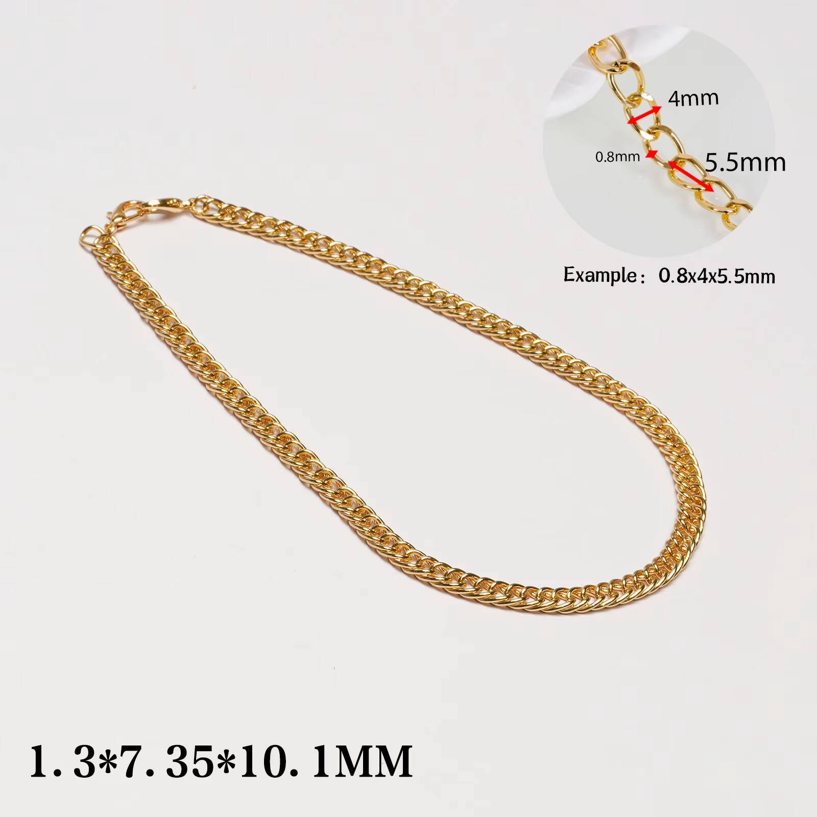 Iron Gold Plating Bean Heart Mariner Link Chain Fashionable Puff Heart Accessory Necklace with Big Double Button