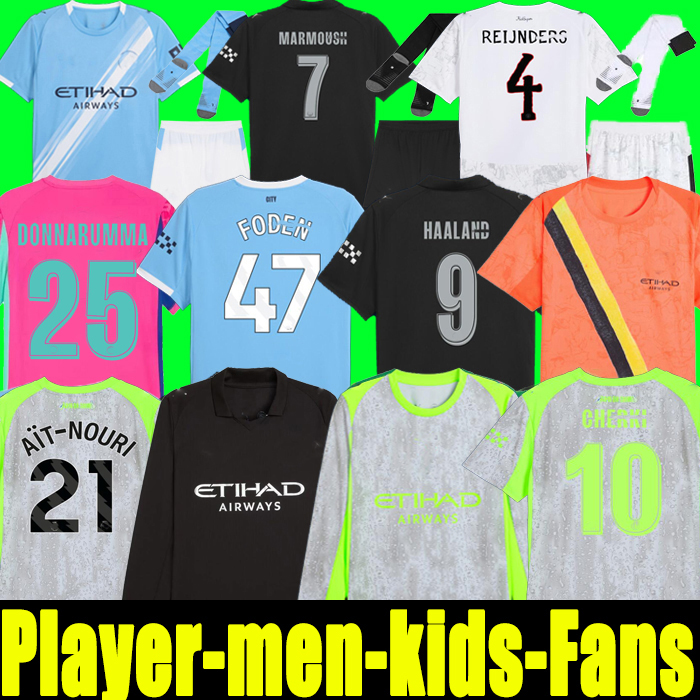 2025 25 26 HAALAND soccer jerseys FODEN MARMOUSH DOKU Cherki KOVACIC GVARDIOL Man City DE BRUYNE Reijnders football shirt men kids kits DONNARUMMA