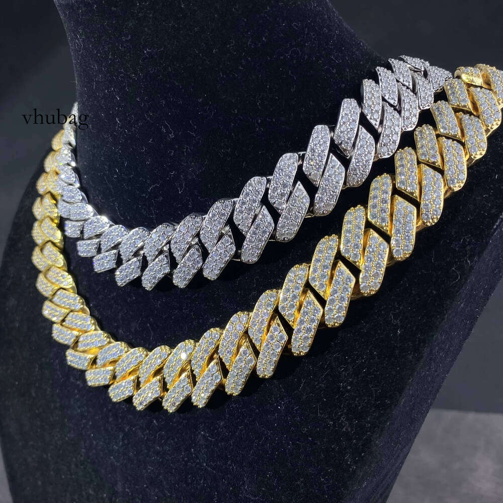 Quality 2 Row Rounded Cubana Hip Hop Jewelry Fancy Cuban Link Chain Mens Necklace for Men Women