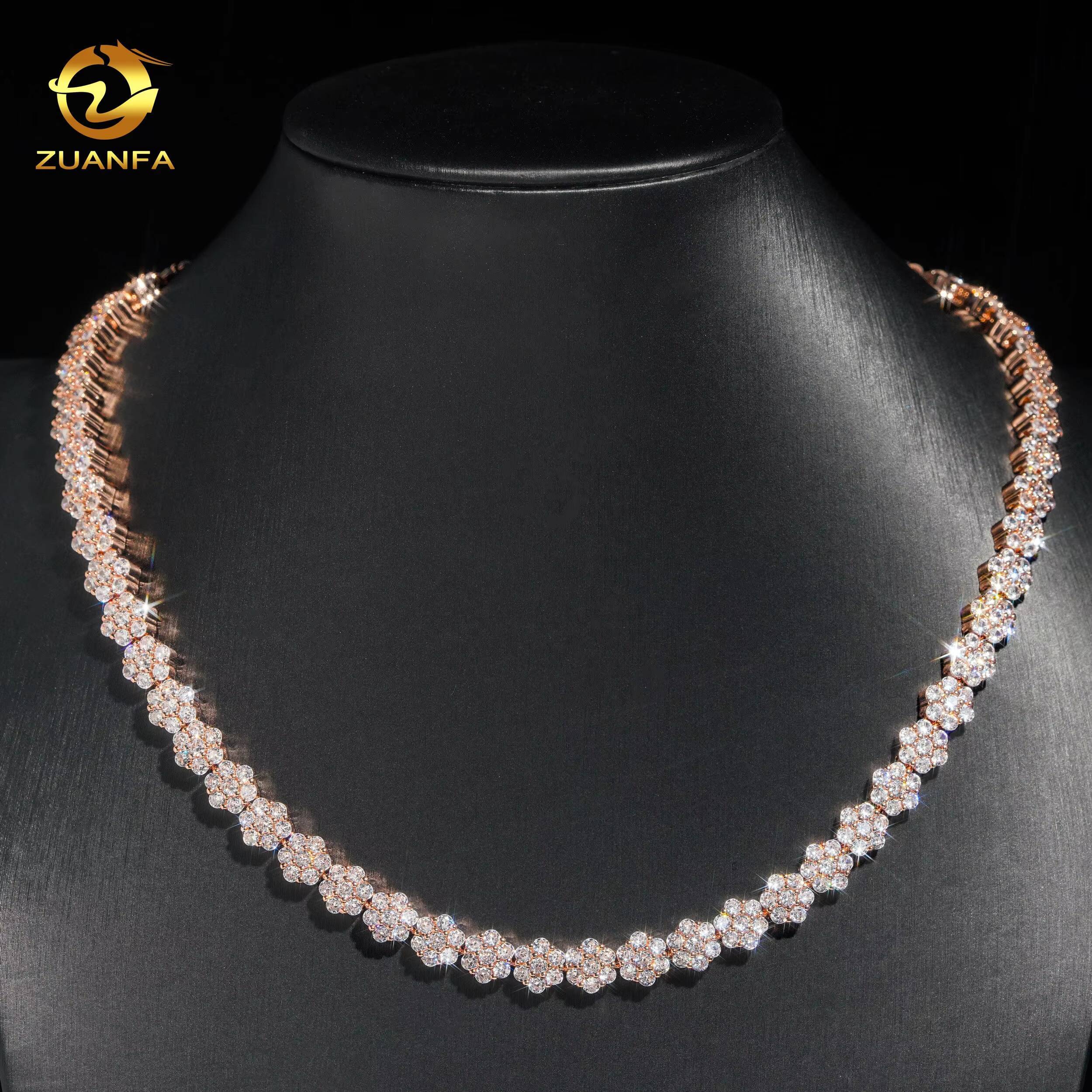 Pass Diamond Tester 925 Sterling Silver Diamond Luxury Fashion Jewelry Vvs Moissanite Hip Hop Jewelry Cuban Link Chain