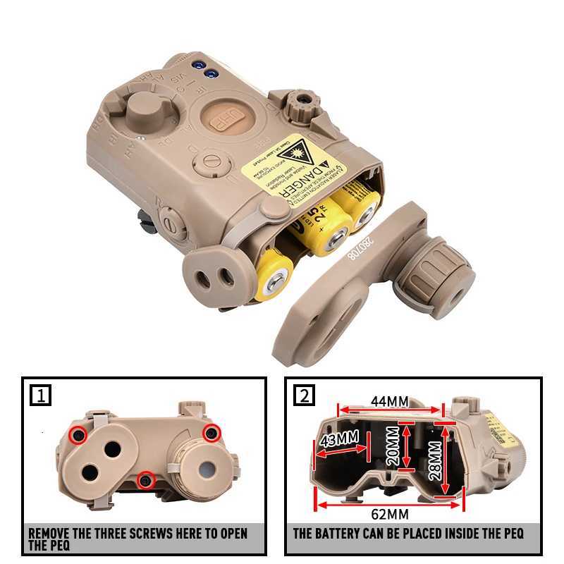 PEQ15 PEQ 15 UHP Dummy Nylon Plastic Toy Battery Box No Light Can Be Modified Decorative Accessories Case Fit hunting 20mm RailXJ250905
