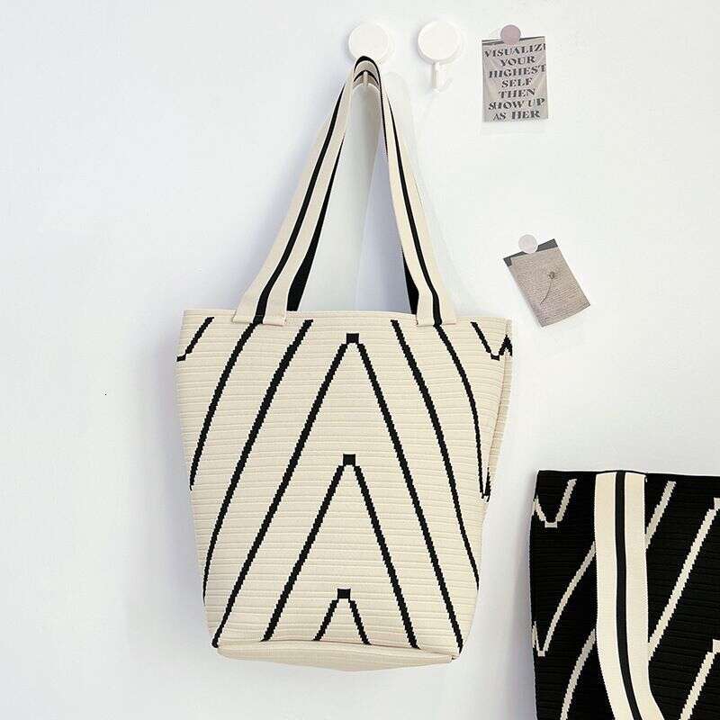 Niche Design Handbags, Knitted Shopping Large Capacity Commuter Bucket Bags, Backpacks And Shoulder Bags