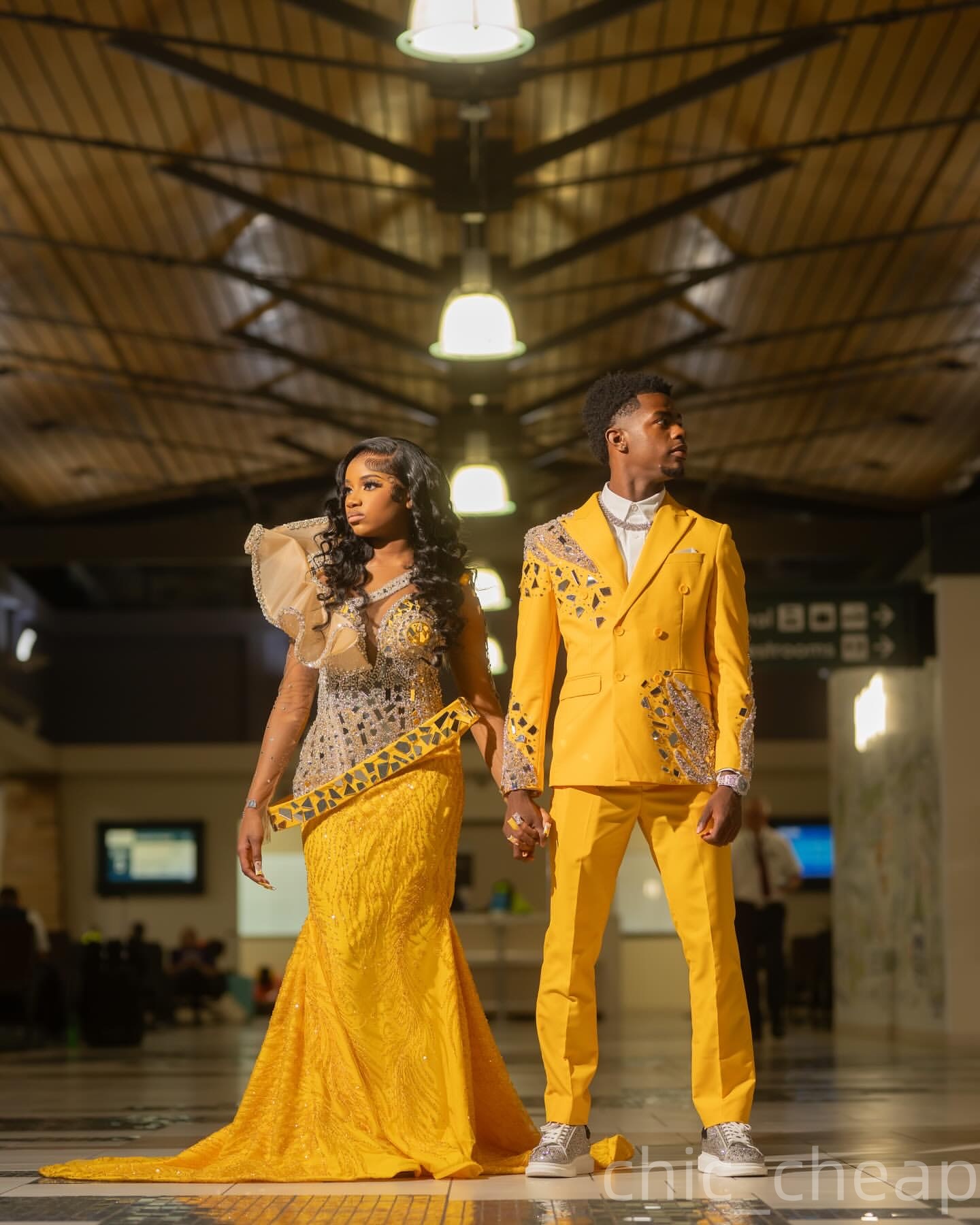 Aso Ebi Yellow Mermaid Prom Dresses 2025 Crystals Beaded Sheer Neck Sequined African Evening Formal Party Second Birthday Engagement Dress Gowns robe 