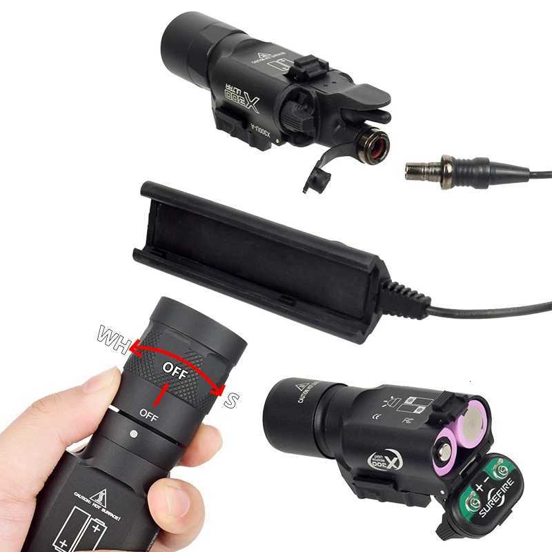 Tactical Surefir SF X300U X400 Ultra XH35 Metal Pistol Scout Light Airsoft Gun Light Strobe Flashlight Lanterna TorchXJ250905