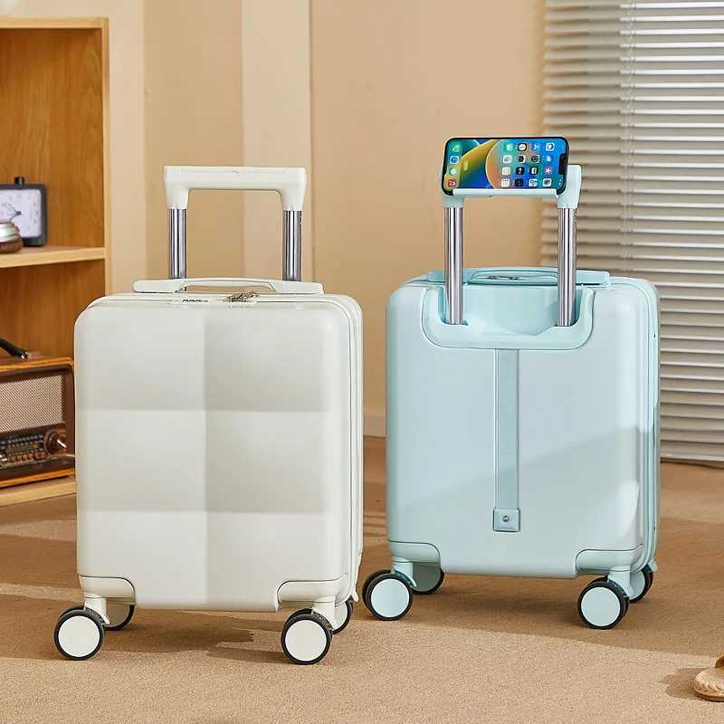 14inch Luggage Trolley Case with Combination Lock Phone Holder Lightweight Suitcase Z250905