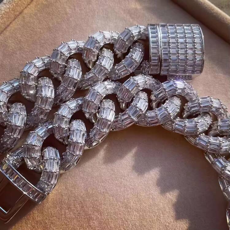 GZYS JEWELRY Wholesale 21MM Men Ice Chains Hip Hop Iced Out Jewelry Cuban Link Chain Diamond