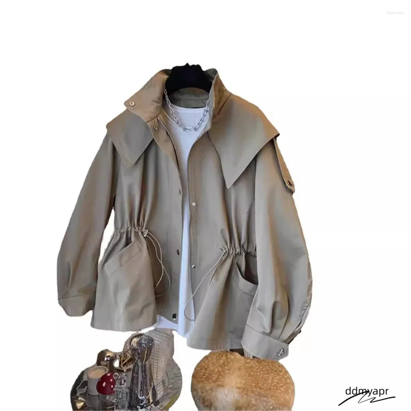 Women's Jackets Long-Sleeved Casual Short Trench Waist Party Design Jacket Chic Girls Comfortable Fashion Korean Vintage Tops For Ddmydec Women D