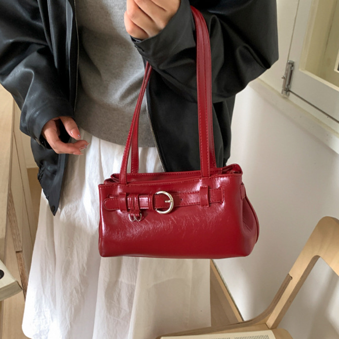 Vintage Handbag Niche Armpit Bag Women s Shoulder Bag Fashionable Autumn New Style Rock Pattern Designer Bag Women s Handbag