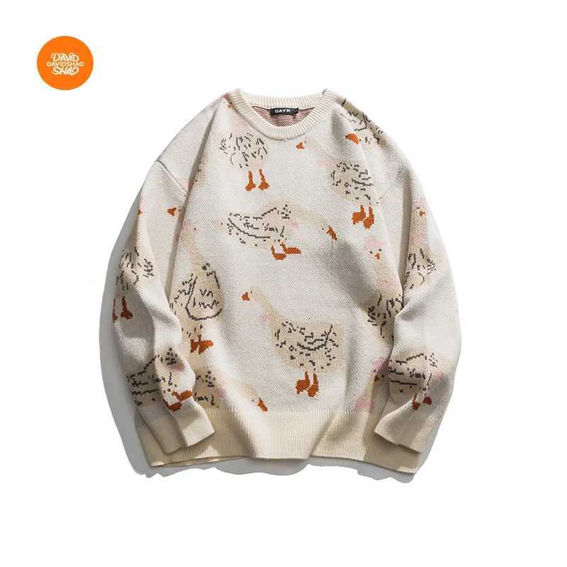 DAVIDSHAO Top Quality EU US Size Autumn Winter Cartoon Little Pattern Pullover Sweater Unisex Clothing Z250905
