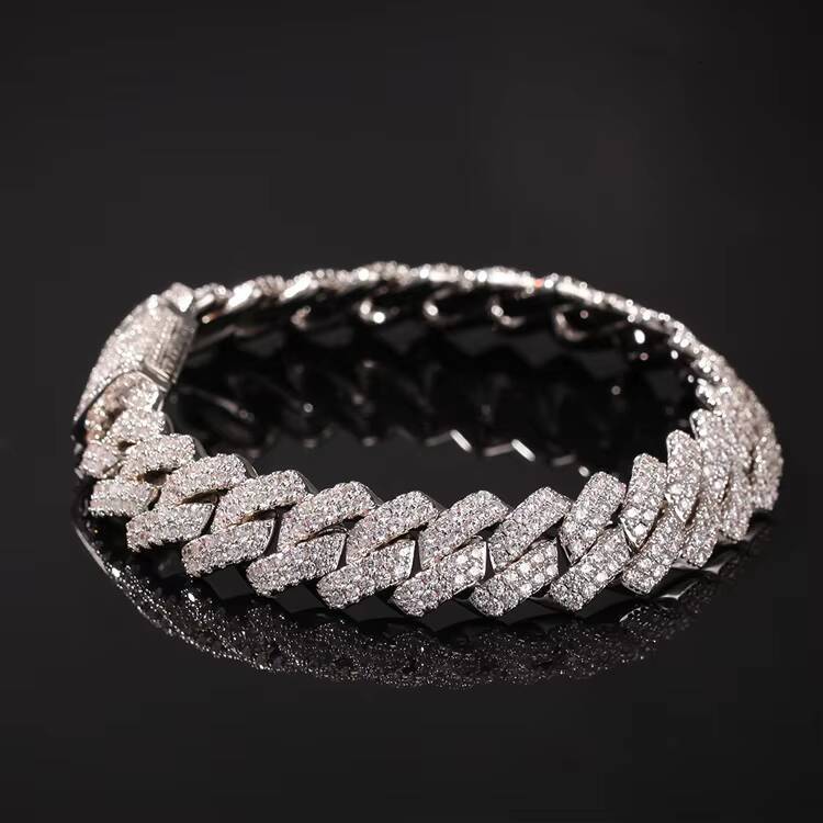 GZYS JEWELRY 13mm High Quality Gold Heavy Diamond Cuban Link Hip Hop Bracelet for Men