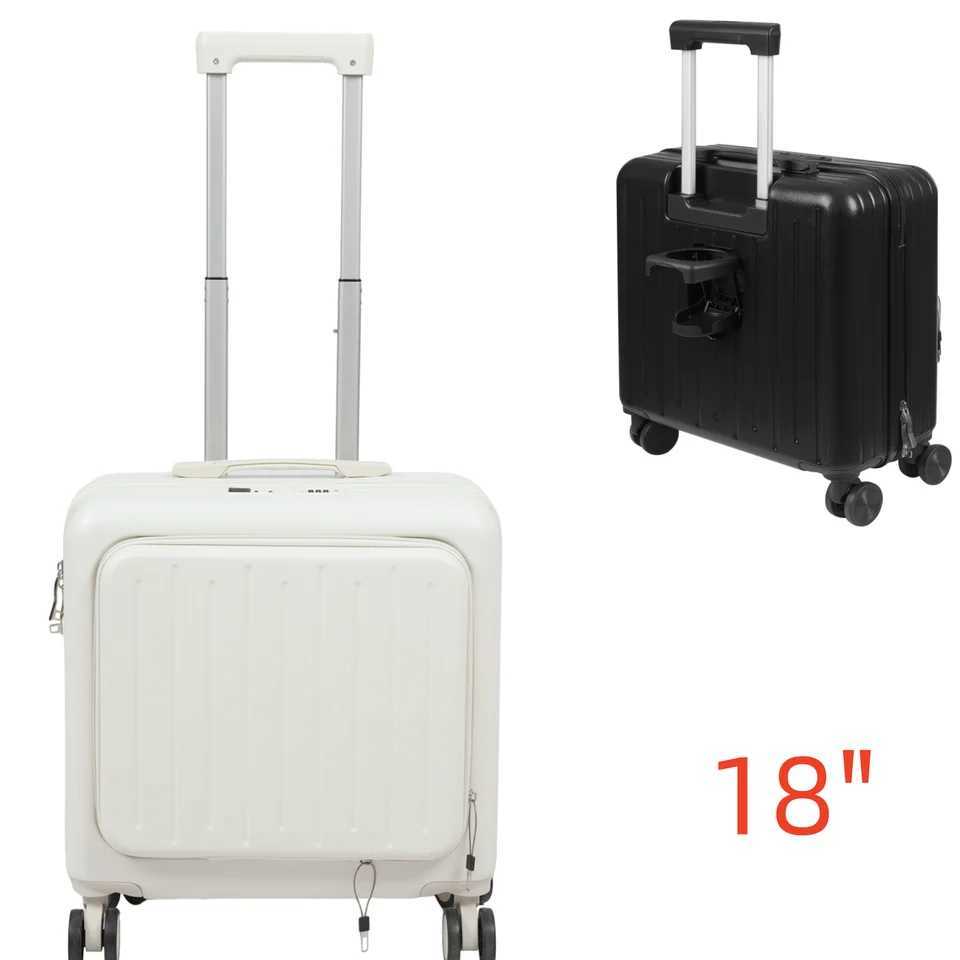 18 Front Opening Airline Trolley Box Boarding Suitcase with Passcode LockTravel Luggage Suitcase for Men and Women Z250905