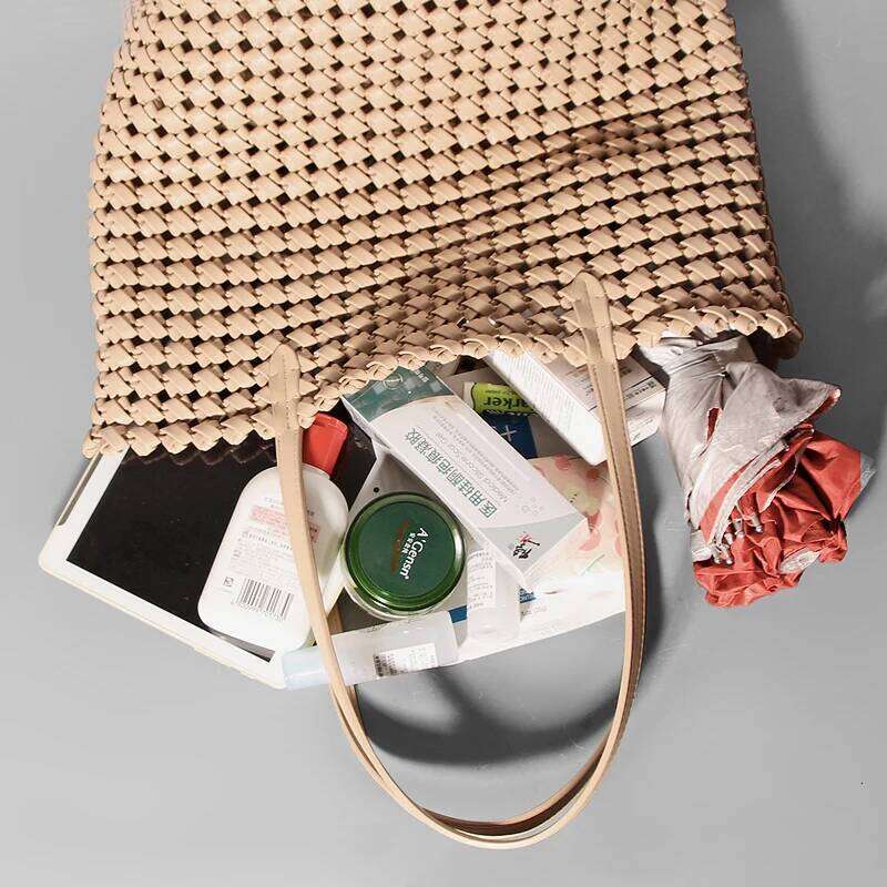 Trend Hollow Out Fashion Handbags and Purses For Women Designer Shopper Shoulder Woven Ladies Tote Female's Beach Bag