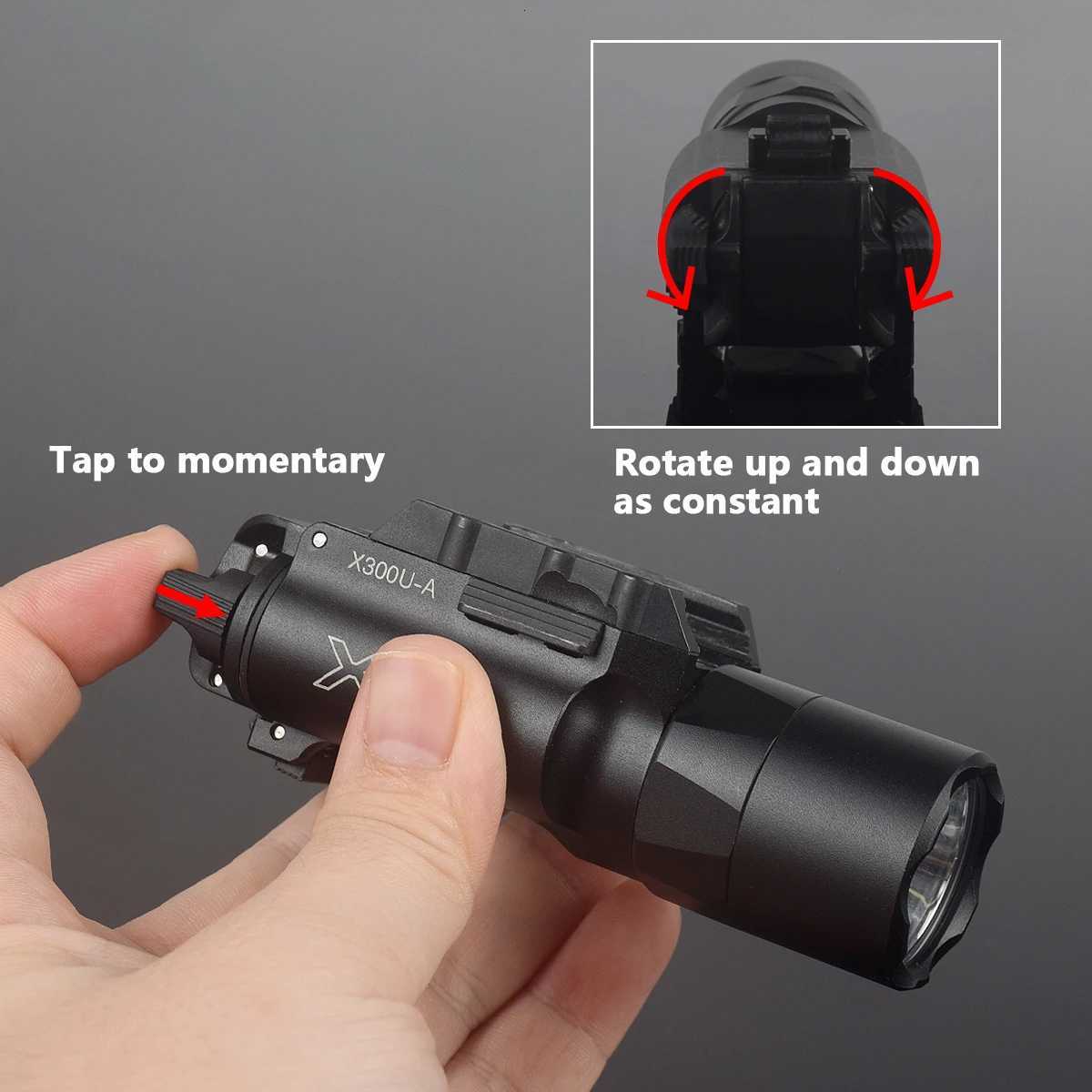 Tactical Flashlight X300 X300U X300UHB XH35 X300V IR Pistol Scout Light Airsoft Gun Light Strobe Constant MomentaryXJ250905