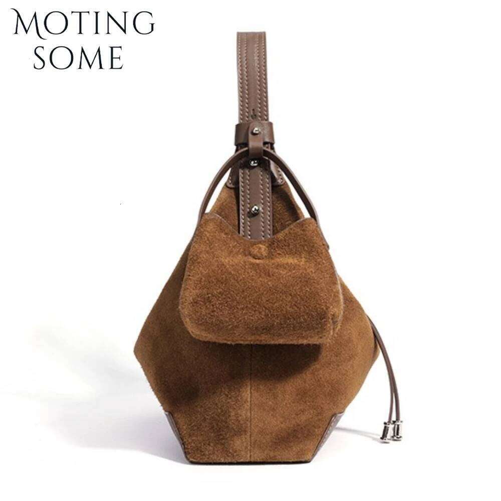 Motingsome 2025 New Suede Genuine Grade Women Classic Handbag Stylish Underarm Bag Commuter Cross Shoulder Messenger Tote