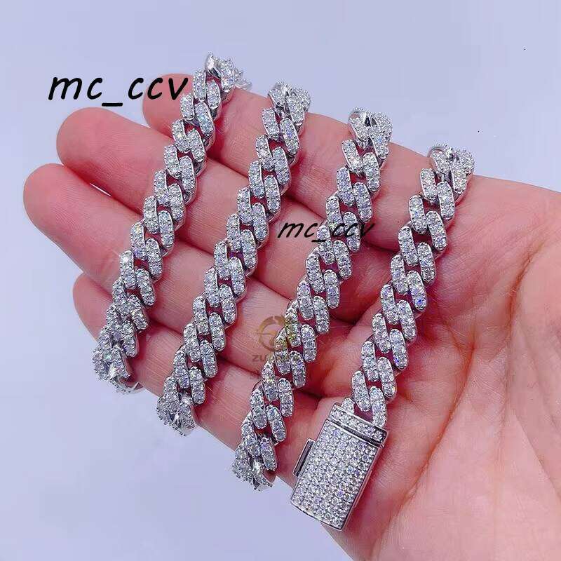 Hot Sell Drop Shipping Iced Out Vvs Dia Hip Hop 8Mm Moissanite Cuban Chain