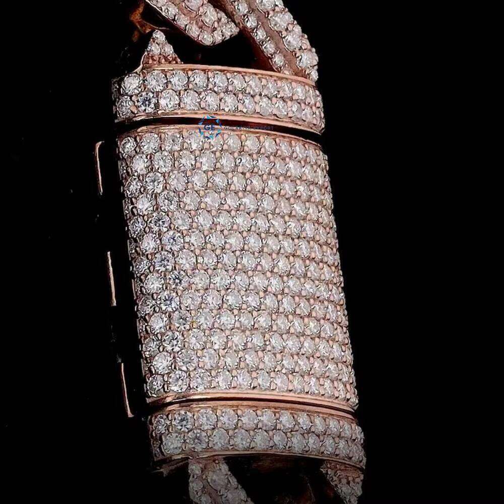 Colorless Moissanite Iced Out Dia Cuban Hip Hop Necklace Fashion Chains for Men and Women