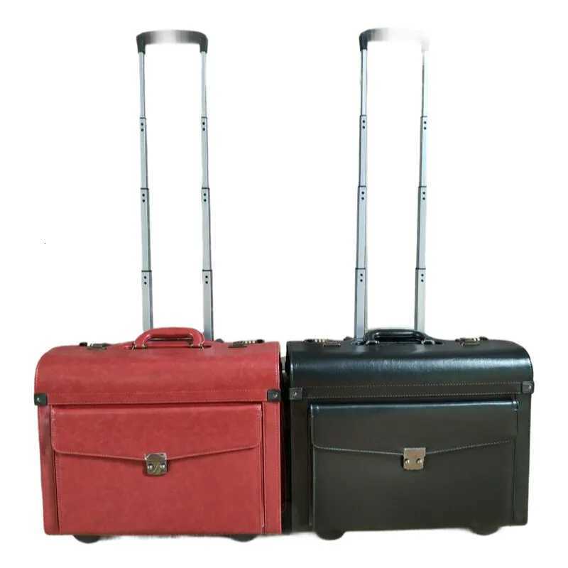 18 Inch Black Brown Pilot Hand Luggage LAWyer Spinner Cabin Carry on Trolley Travel Bag For Business Z250905