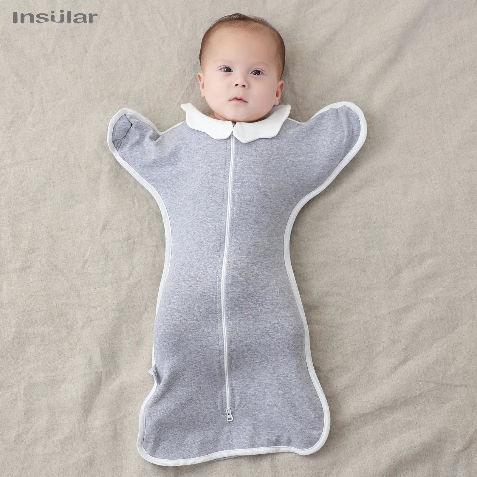 born Baby Sleeping Bag Raised Hand Antishock Cotton Sleepsack Baby Swaddle Blanket Anti Startle JumpItems Blanket Baby Item 250904