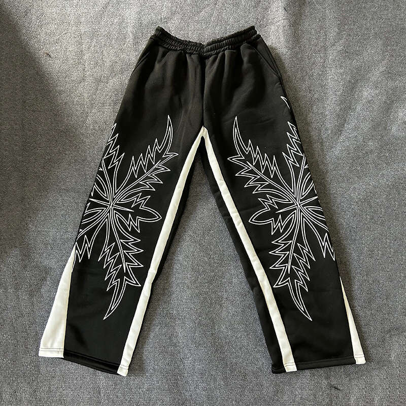 Design Sense Printed Straight Street Fashion Loose Wide-Leg Long Pants Sweatpants for Men