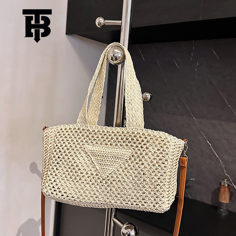 TB BHULAMTE Designer Bag Cross-border Handbag Tote Bag Fashion Casual Woven Bag New Casual Beach Vacation Bag High-end Texture Luxury Bag Women's