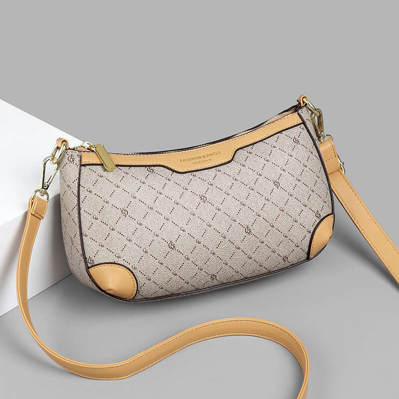 DHEssentials 2025 Women's Printed Dumpling Bag - Minimalist Contrast Color PU Crossbody Underarm Bag Small Square