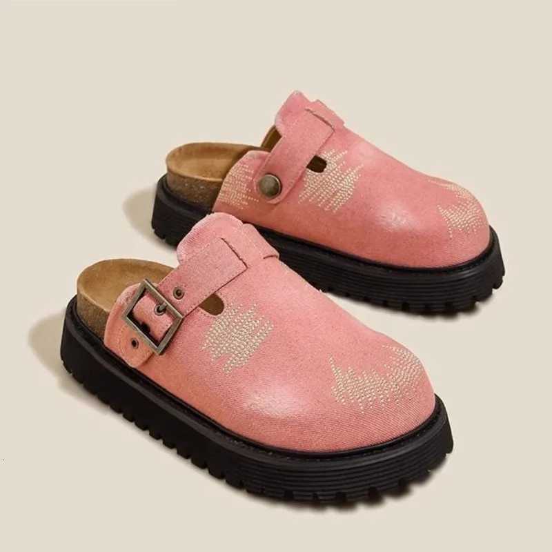 Autumn Womens Mules Slippers Platform Flats Boston Clogs Sandals Fashion Outdoor Slip On Beach Sandalias W250905