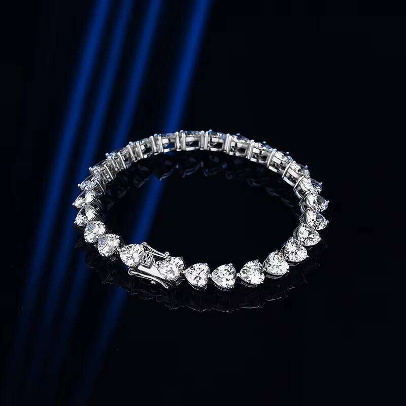 Fashion Niche Design S Pure Sier Tennis Chain Exquisite Light Moissanite Bracelet Jewelry
