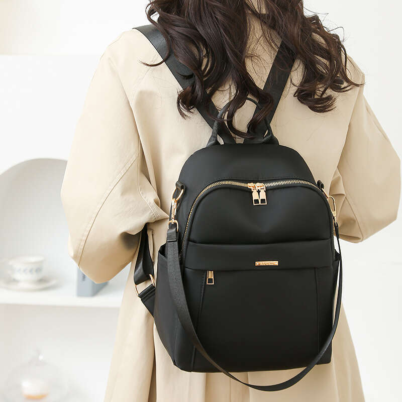 New Women's Korean Style Simple Oxford Cloth Fashion Casual Large Capacity Trendy Water-Resistant Travel Backpack