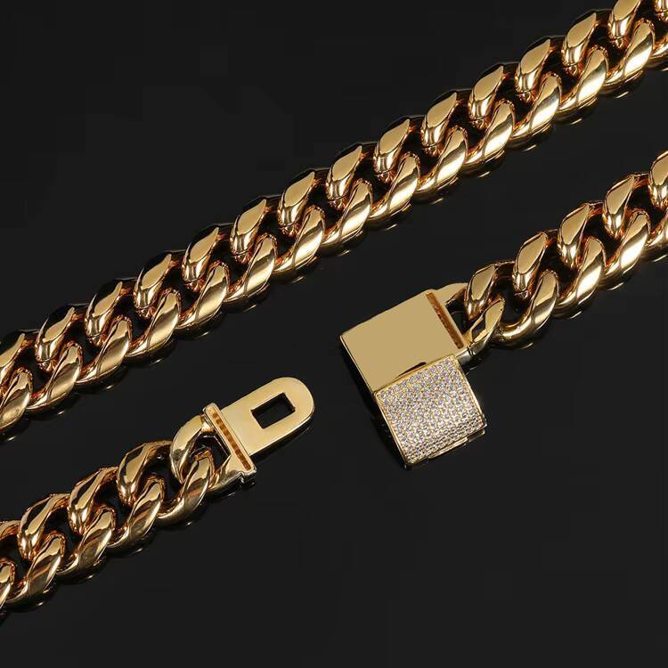 GZYS JEWELRY Hip Hop Jewelry Vendors Miami Cuban Link Chain 6mm 12mm 18k God Miami Cuban Link Chain Men