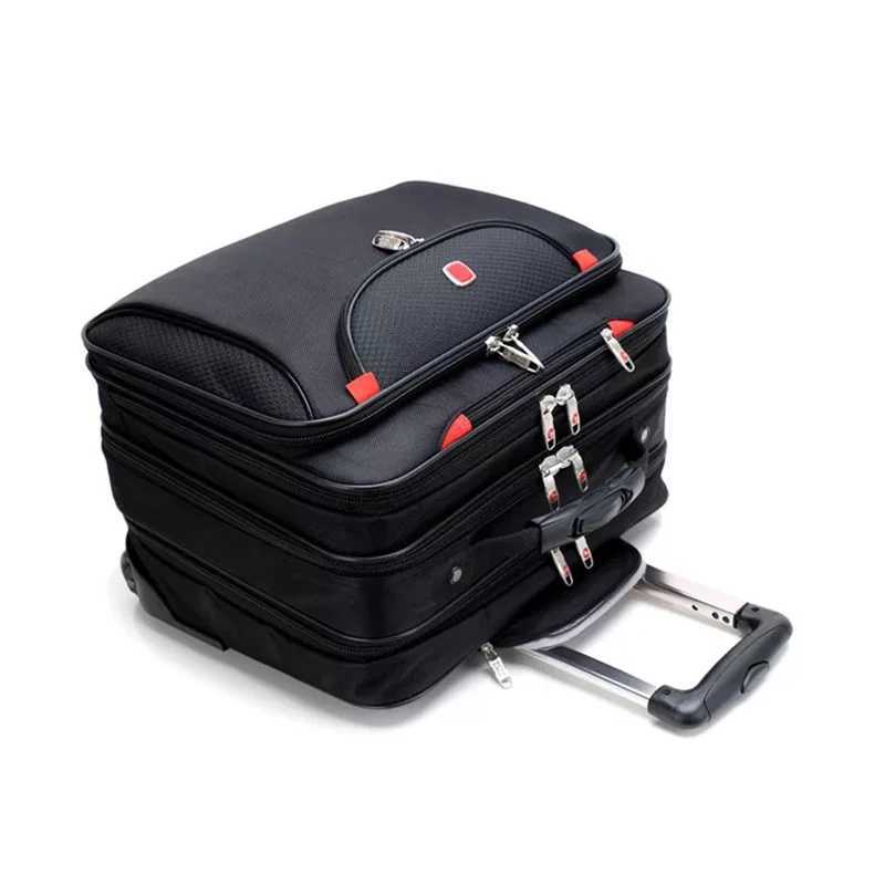 trolley suiTCase on wheels 16 inch password computer bag Oxford business rolling luggage travel boarding suiTCase Z250905