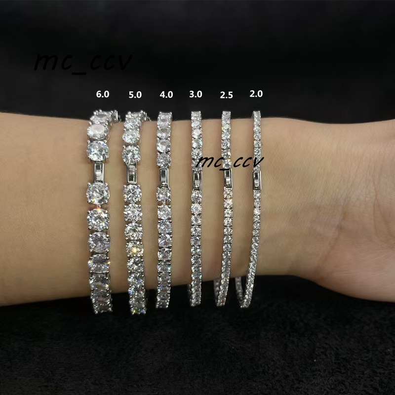 Mens VVS Moissanite Diamond Bracelet Fine Jewelry Hip Hop 925 Sterling Silver Iced Out Tennis Chain Bracelet Hip Hop Style