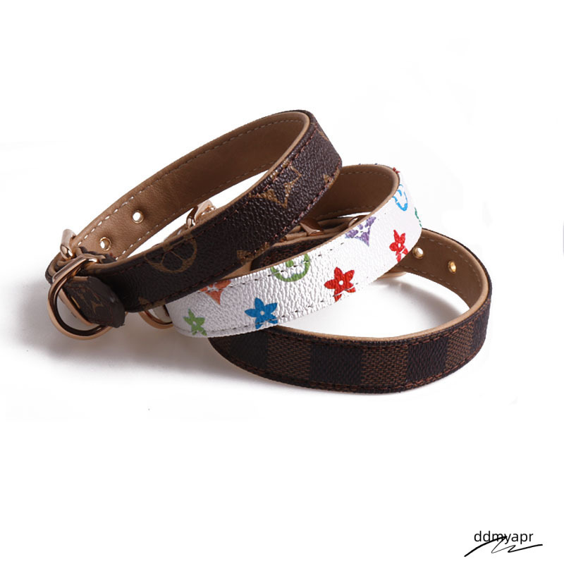 Classic Print Small Dogs, Soft Padded Dog Leather Collar With Gold Buckle, Durable Comfortable For Medium Ddmydec Dogs Daily Walking S B123 Ddmydec