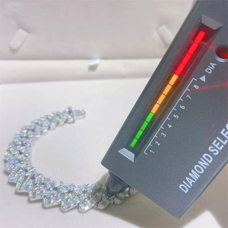 Iced Out Men Fashion Bling Jewelry Rapper Chain 18mm Vvs Moissanite baguette Diamond Cuban Chain