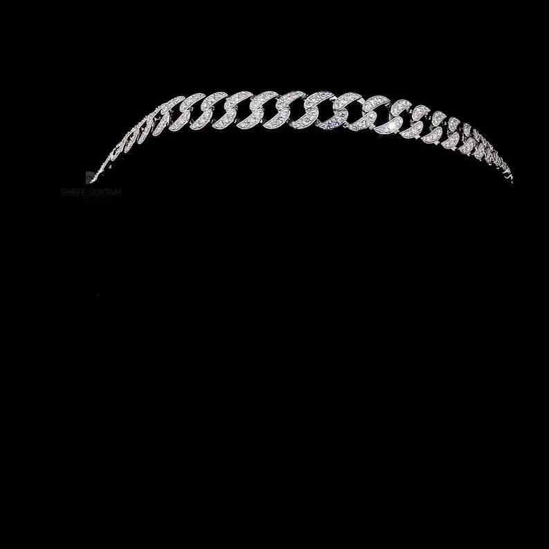 VOAINO Crystal Pave Cuban Chain 9K 14K 18K Gold Tone Hiphop Necklace for Men and Women Party Luxury Gift