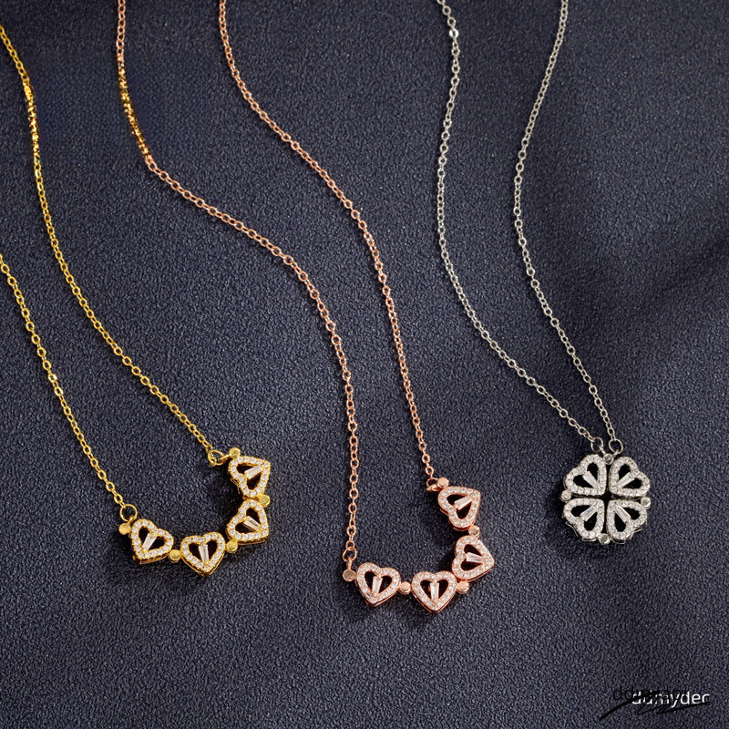 2025 New Designer Heart Necklace, Sexy Lady's Light Casual Beach Lucky Clover Collarbone Chain Outdoor Jewelry ddmydec Necklace ddmydec