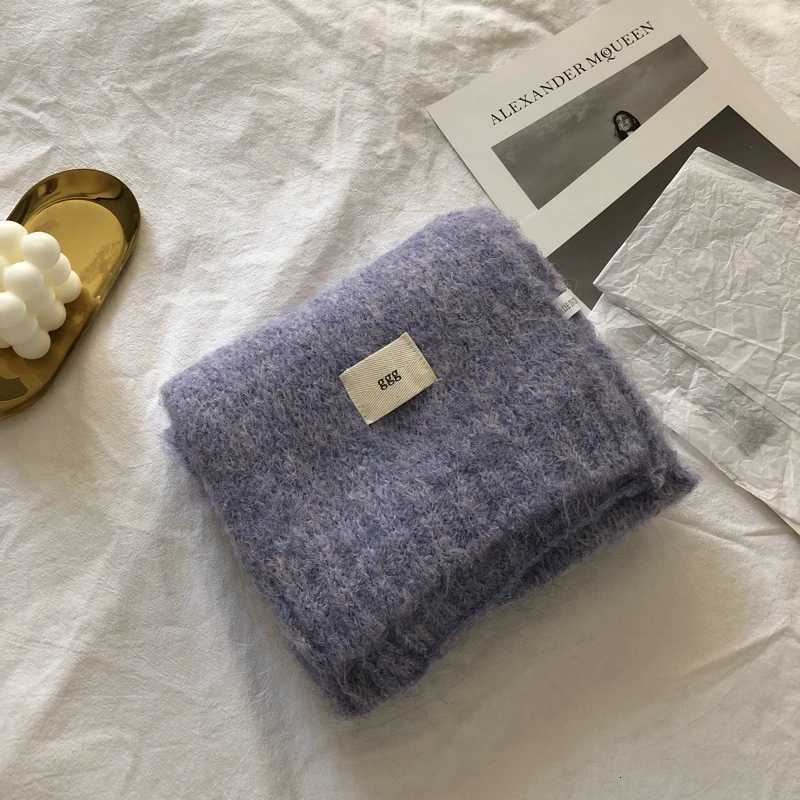 Fashion Pure Color Winter Warm Kniited Scarf for Women Korean Style Neckercheif Girls Skinny Cashmere Scarfs For WomenXJ250905