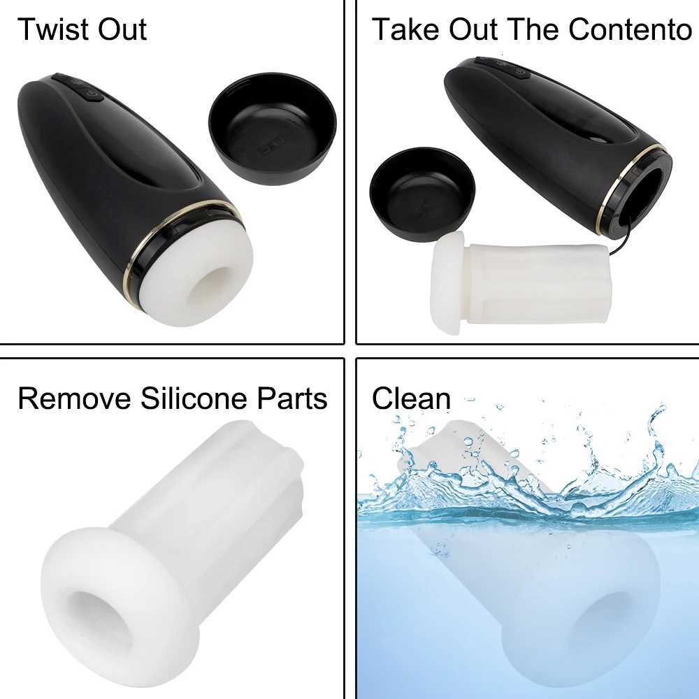 Electric Sex Toys Male Masturbation Cup Penis Pump Cock Exerciser 3D Vagina Real Pussy Vibrators for Men 18 Glans Sucking EroticXJ250905