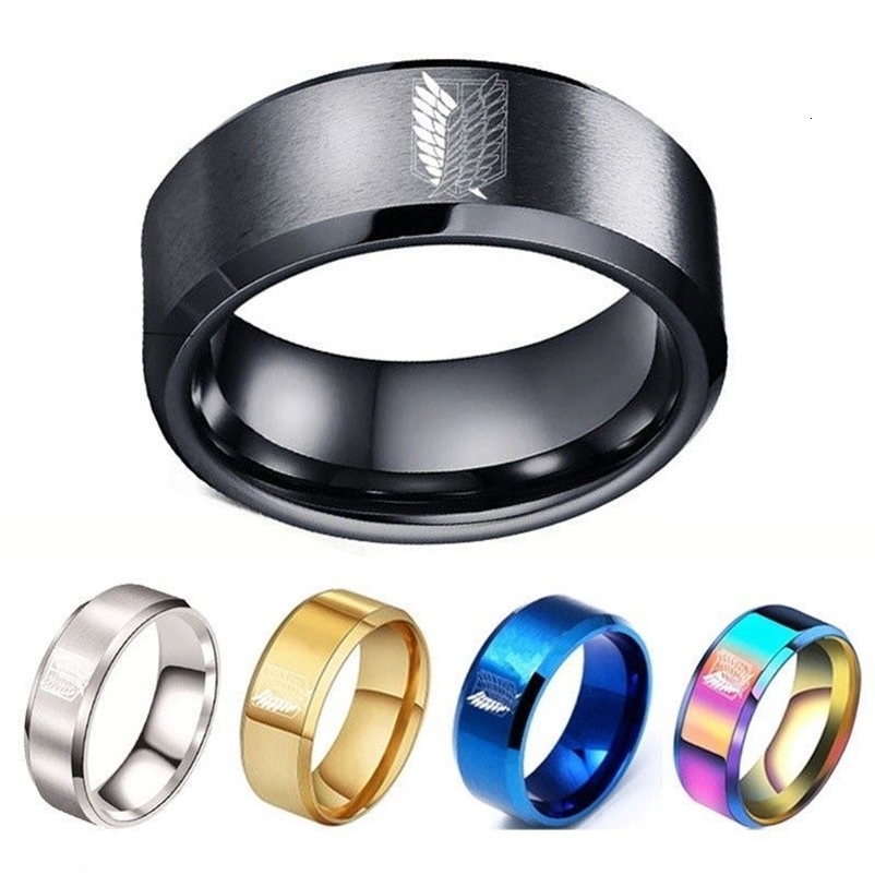 Anime Trendy Charm Attack on Titan Investigation Corps Ring Wings of Freedom rings Levi Ackerman Party Jewelry 250904