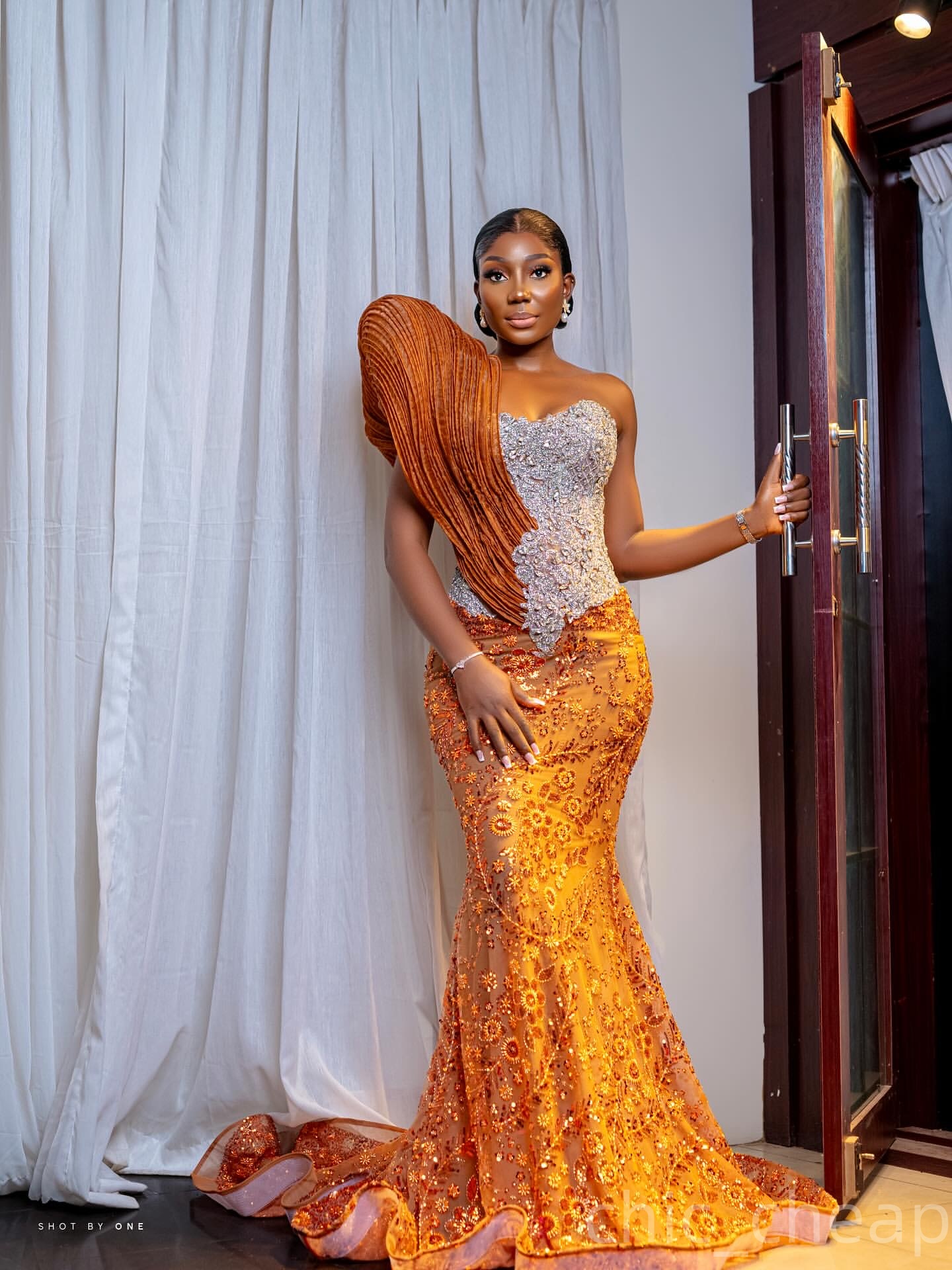 Aso Ebi Orange Mermaid Prom Dresses 2025 Crystals Beaded Sequined Stylish African Evening Formal Party Second Birthday Engagement Dress Gowns robe de 