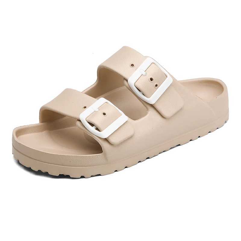 Summer Women Classic Slides Slippers Slip on Beach Sandals With Double Buckle Comfort Lightweight EVA W250905