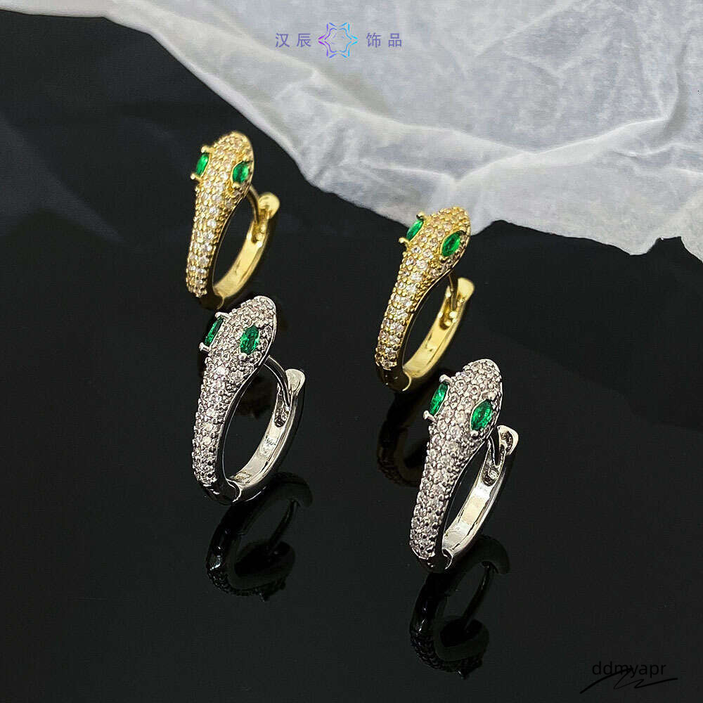 ddmyday Micro Pave Zircon Snake-Shaped Hoop Earrings Men, Stainless Steel, Hypoallergenic, High-End Accessories For Women, Versatile And Unique Jewelr