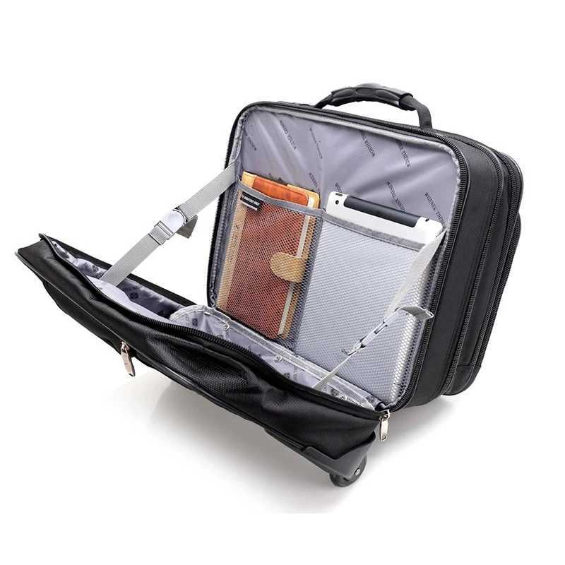 trolley suiTCase on wheels 16 inch password computer bag Oxford business rolling luggage travel boarding suiTCase Z250905