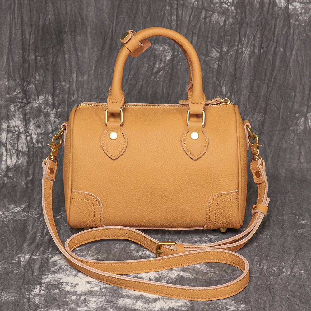 LUOKIR New Genuine Leather Women's Boston Casual Tote Fashionable Shoulder Crossbody High-End Elegant Pillow Bag